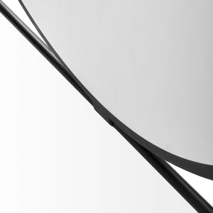 Mercana Austen Modern Round Coffee Table with Luxe Marble Top and Bold Geometric Iron Frame for Living Spaces 69213