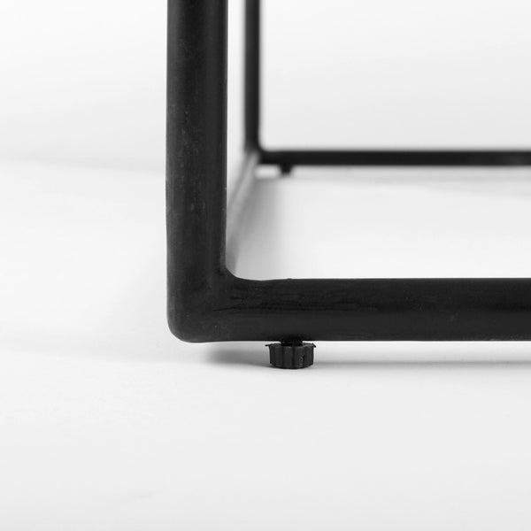 Mercana Austen Modern Round Coffee Table with Luxe Marble Top and Bold Geometric Iron Frame for Living Spaces 69213