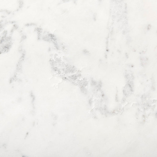 Mercana Austen Modern Round Coffee Table with Luxe Marble Top and Bold Geometric Iron Frame for Living Spaces 69213