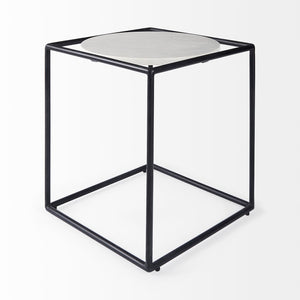 Mercana Austen Round Marble Top Side Table with Stylish Metal Frame for Contemporary Living Spaces 69214