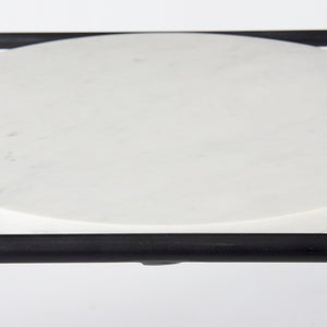 Mercana Austen Round Marble Top Side Table with Stylish Metal Frame for Contemporary Living Spaces 69214