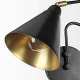 Mercana Cobalt 6L x 32W Black Metal Cone Shaped Swivel Wall Sconce 68775