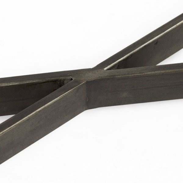 Mercana Faye Console Table: Elegant Slim Design for Entryways and Living Spaces with Durable Construction Medium Brown Wood | Nickel Metal 69183