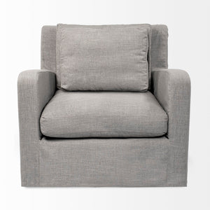 Mercana Denly Plush Slipcover Armchair in Flint Gray - Timeless Comfort for Modern Living Spaces Flint Gray Fabric 68724