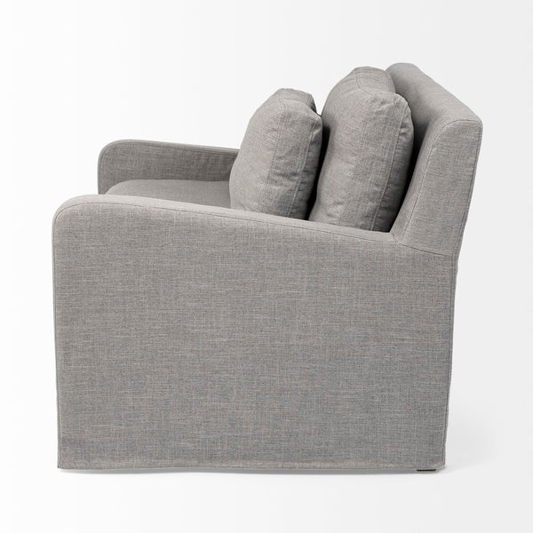Mercana Denly Plush Slipcover Armchair in Flint Gray - Timeless Comfort for Modern Living Spaces Flint Gray Fabric 68724