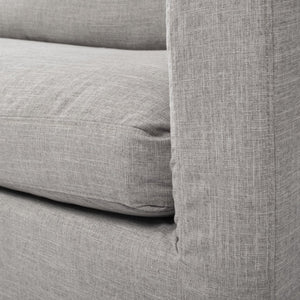 Mercana Denly Plush Slipcover Armchair in Flint Gray - Timeless Comfort for Modern Living Spaces Flint Gray Fabric 68724