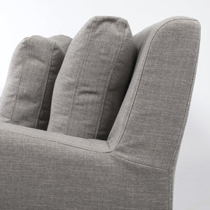 Mercana Denly Plush Slipcover Armchair in Flint Gray - Timeless Comfort for Modern Living Spaces Flint Gray Fabric 68724