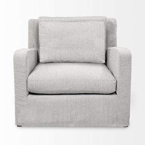 Mercana Denly Plush Slipcover Armchair in Flint Gray - Timeless Comfort for Modern Living Spaces Frost Gray Fabric 68726