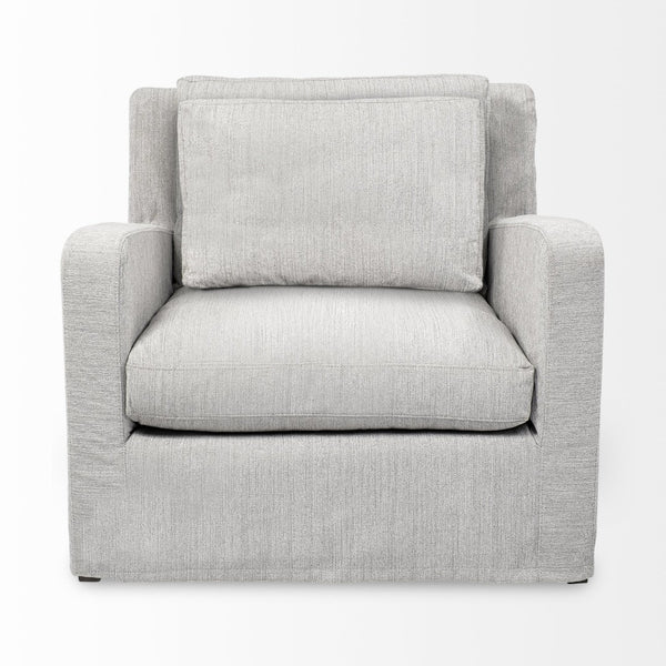 Mercana Denly Plush Slipcover Armchair in Flint Gray - Timeless Comfort for Modern Living Spaces Frost Gray Fabric 68726
