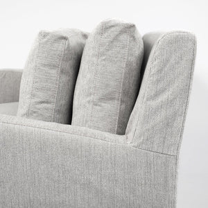 Mercana Denly Plush Slipcover Armchair in Flint Gray - Timeless Comfort for Modern Living Spaces Frost Gray Fabric 68726
