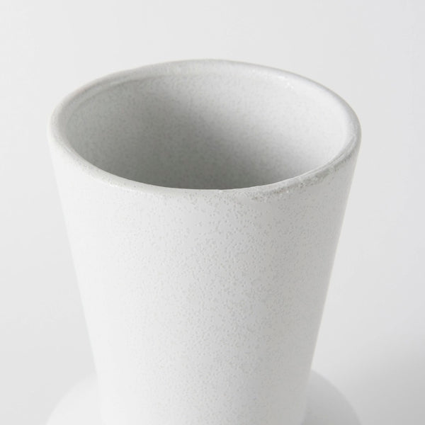 Mercana Laforge Small Ceramic Vase – Modern Minimalist Decor Piece for Elegant Home Styling and Floral Displays White Ceramic | 9H 69463