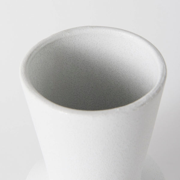 Mercana Laforge Small Ceramic Vase – Modern Minimalist Decor Piece for Elegant Home Styling and Floral Displays White Ceramic | 9H 69463