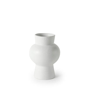 Mercana Laforge Small Ceramic Vase – Modern Minimalist Decor Piece for Elegant Home Styling and Floral Displays White Ceramic | 11H 69464