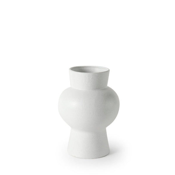 Mercana Laforge Small Ceramic Vase – Modern Minimalist Decor Piece for Elegant Home Styling and Floral Displays White Ceramic | 11H 69464