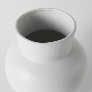Mercana Laforge Small Ceramic Vase – Modern Minimalist Decor Piece for Elegant Home Styling and Floral Displays White Ceramic | 11H 69464