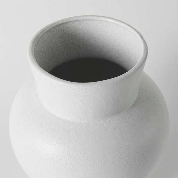 Mercana Laforge Small Ceramic Vase – Modern Minimalist Decor Piece for Elegant Home Styling and Floral Displays White Ceramic | 11H 69464