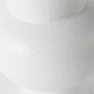 Mercana Laforge Small Ceramic Vase – Modern Minimalist Decor Piece for Elegant Home Styling and Floral Displays White Ceramic | 11H 69464