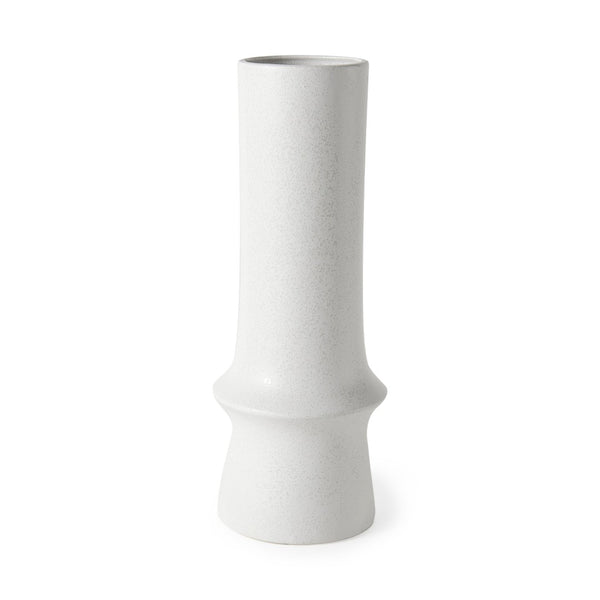 Mercana Laforge Small Ceramic Vase – Modern Minimalist Decor Piece for Elegant Home Styling and Floral Displays White Ceramic | 17H 69465
