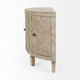 Mercana Lennon 39L x 19W Beige 4 Door Demilune Accent Cabinet 69128