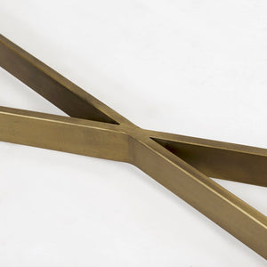 Mercana Faye Console Table: Elegant Slim Design for Entryways and Living Spaces with Durable Construction Beige Wood | Gold Metal 69182