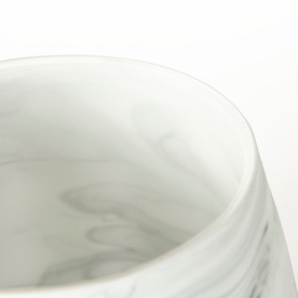 Mercana Volta Elegant Ceramic Vase with Abstract Pattern - Perfect Accent for Contemporary Home Decor Gray/Cream Glass | 8H 68037