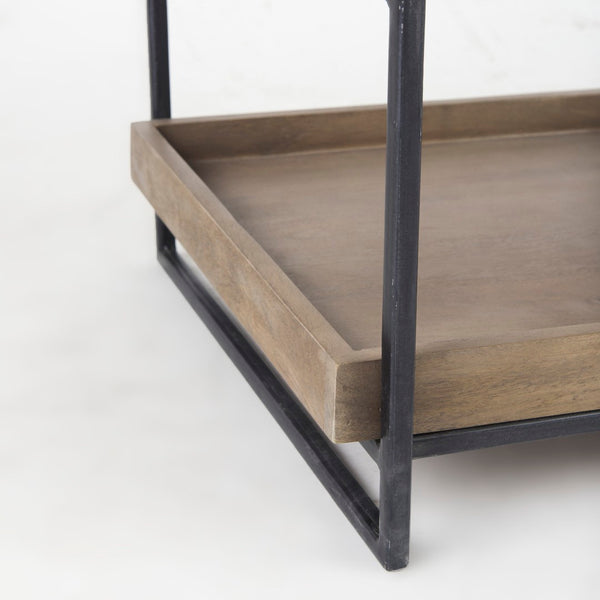 Mercana Trey Three-Tiered End Table with Mango Wood Shelves and Sturdy Frame for Modern Living Spaces 68219