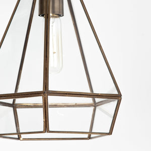 Mercana Prima Pyramid Pendant Light - Art Deco Glamour with Clear Panels for Elegant Home Interiors 68176
