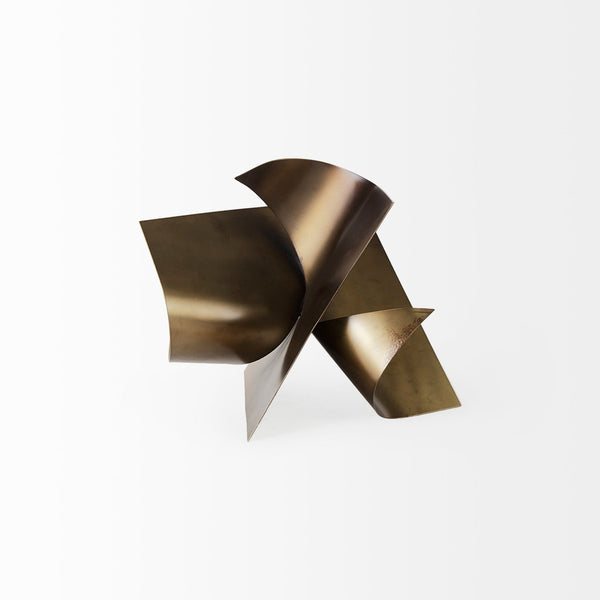 Mercana Francesca Antique Gold Sculptural Decorative Object - Modern Elegance for Any Home Décor Style Gold Metal | 12H 69165