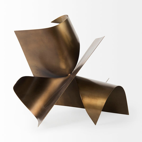 Mercana Francesca Antique Gold Sculptural Decorative Object - Modern Elegance for Any Home Décor Style Gold Metal | 18H 69166