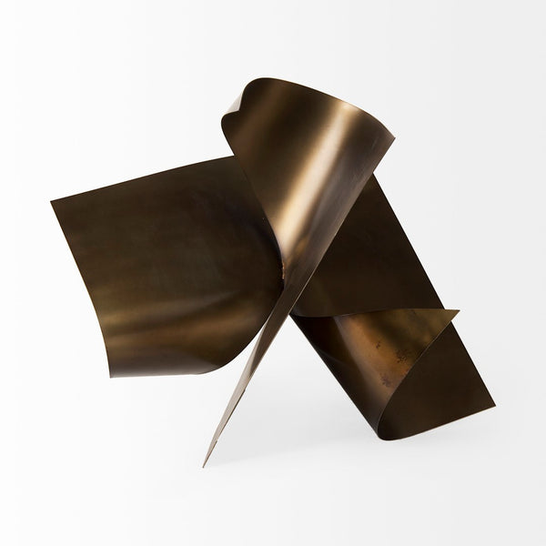 Mercana Francesca Antique Gold Sculptural Decorative Object - Modern Elegance for Any Home Décor Style Gold Metal | 18H 69166