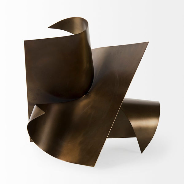 Mercana Francesca Antique Gold Sculptural Decorative Object - Modern Elegance for Any Home Décor Style Gold Metal | 18H 69166