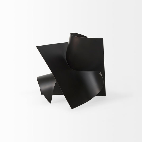 Mercana Francesca Decorative Sculptural Object - Modern Minimalist Accent for Chic Home Styling & Decor Black Metal | 12H 69167