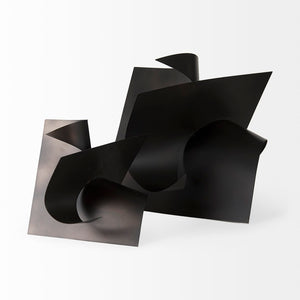 Mercana Francesca Decorative Sculptural Object - Modern Minimalist Accent for Chic Home Styling & Decor Black Metal | 12H 69167