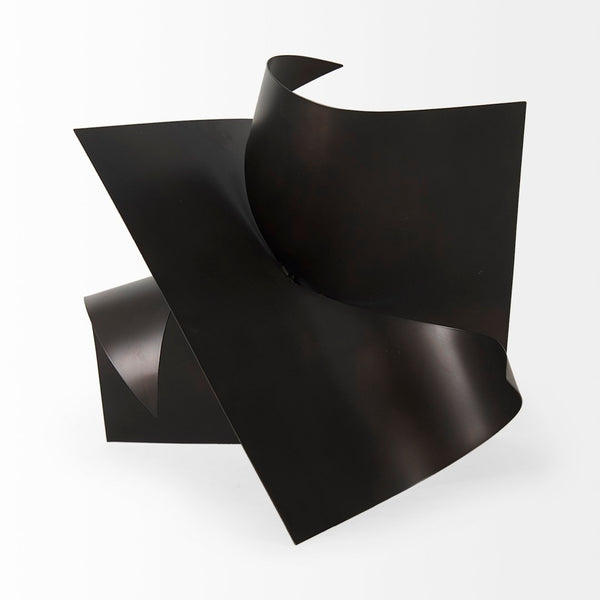 Mercana Francesca Decorative Sculptural Object - Modern Minimalist Accent for Chic Home Styling & Decor Black Metal | 18H 69168