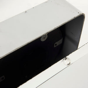 Mercana Karl Rustic Table Clock - Compact 8-Inch Rounded Square Design for Farmhouse Style Decor White Iron 69486