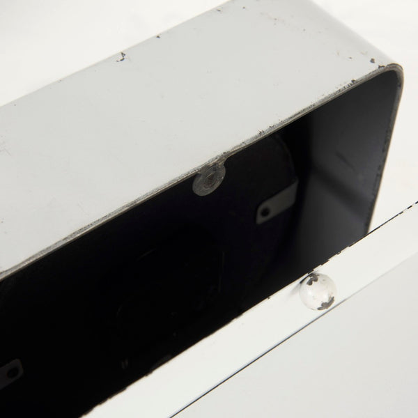 Mercana Karl Rustic Table Clock - Compact 8-Inch Rounded Square Design for Farmhouse Style Decor White Iron 69486