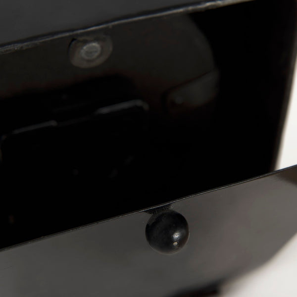 Mercana Karl Rustic Table Clock - Compact 8-Inch Rounded Square Design for Farmhouse Style Decor Black Iron 69487