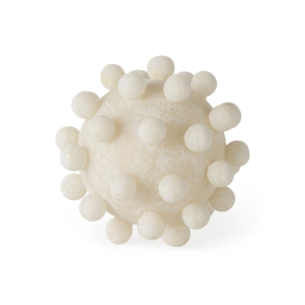 Mercana Malo Textured Small Sphere Decorative Object for Modern Interiors - Tactile Accent for Any Room Cream Resin | 5H 69539