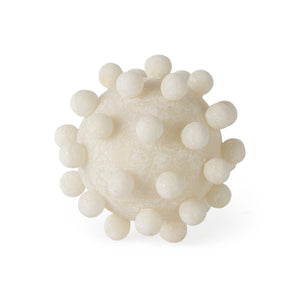 Mercana Malo Textured Small Sphere Decorative Object for Modern Interiors - Tactile Accent for Any Room Cream Resin | 5H 69539