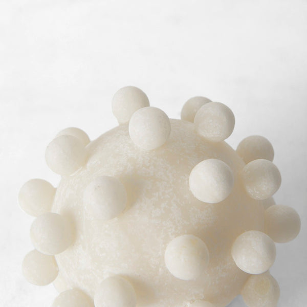 Mercana Malo Textured Small Sphere Decorative Object for Modern Interiors - Tactile Accent for Any Room Cream Resin | 5H 69539