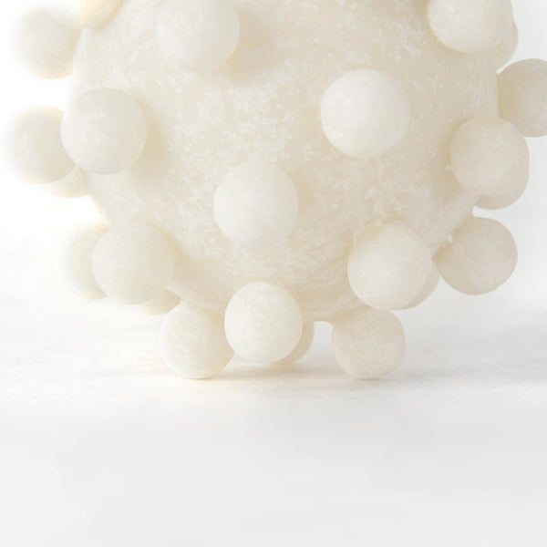 Mercana Malo Textured Small Sphere Decorative Object for Modern Interiors - Tactile Accent for Any Room Cream Resin | 5H 69539