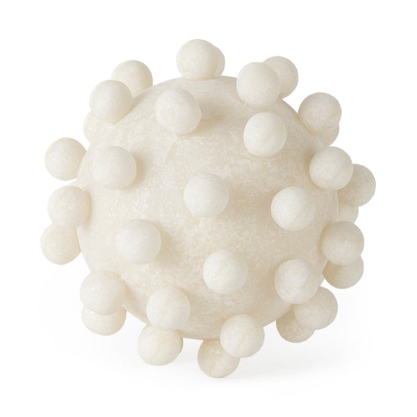 Mercana Malo Textured Small Sphere Decorative Object for Modern Interiors - Tactile Accent for Any Room Cream Resin | 6H 69540