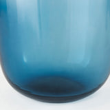 Mercana Parksville II Tall Blue Glass Brass Top Vase  67273