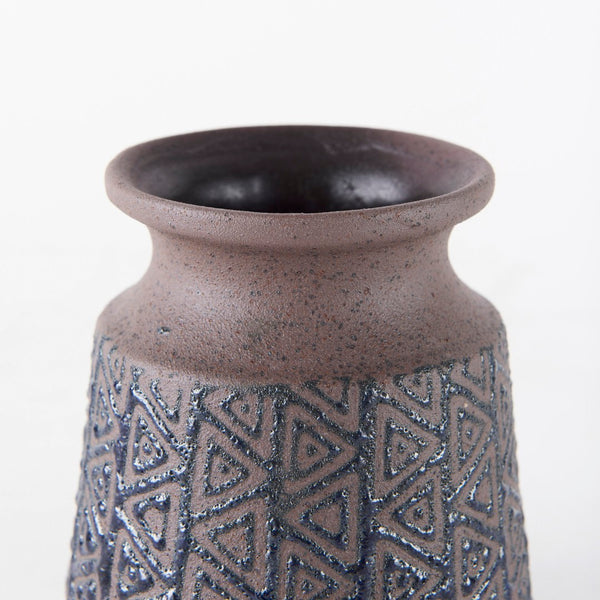 Mercana Sefina Small Decorative Ceramic Vase with Geometric Patterns for Modern Boho and Southwestern Decor Brown/Black Ceramic | 6H 68013