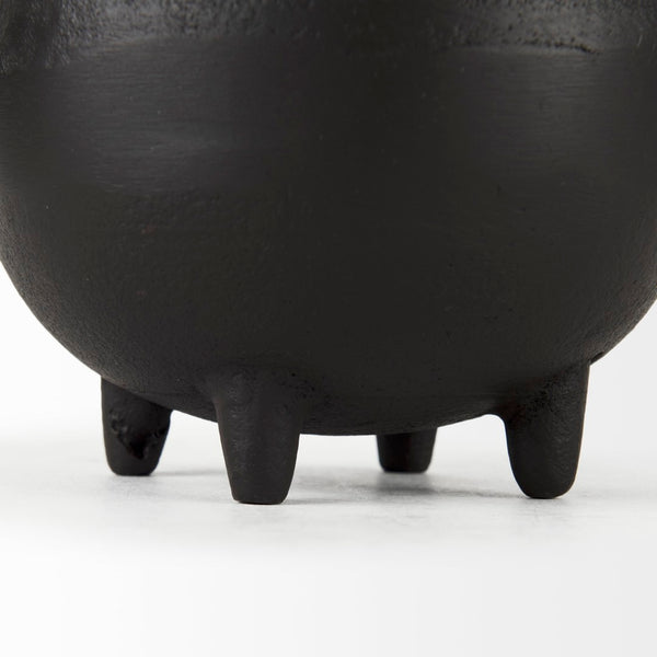 Mercana Cyrus Matte Black Spherical Vase with Flute Design – Sculptural Elegance for Modern Interiors Black Ceramic | 2 Handles | 8H 69159
