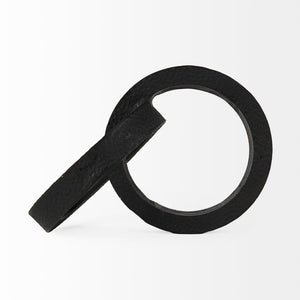 Mercana Rafiki Conjoined Circles Sculpture - Modern Metal Accent with Hammered Finish for Meaningful Decor Black Metal 69164