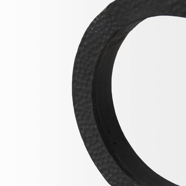 Mercana Rafiki Conjoined Circles Sculpture - Modern Metal Accent with Hammered Finish for Meaningful Decor Black Metal 69164