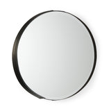 Mercana Adrianna 24.4" Black Metal Round Mirror  69325