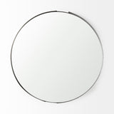 Mercana Adrianna 24.4" Black Metal Round Mirror  69325