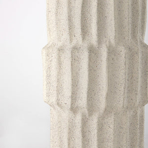Mercana Cardon Elegant Ribbed Ceramic Vase - Sculptural Home Decor Accent for Modern and Coastal Interiors Cream Ceramic | 14H 69473